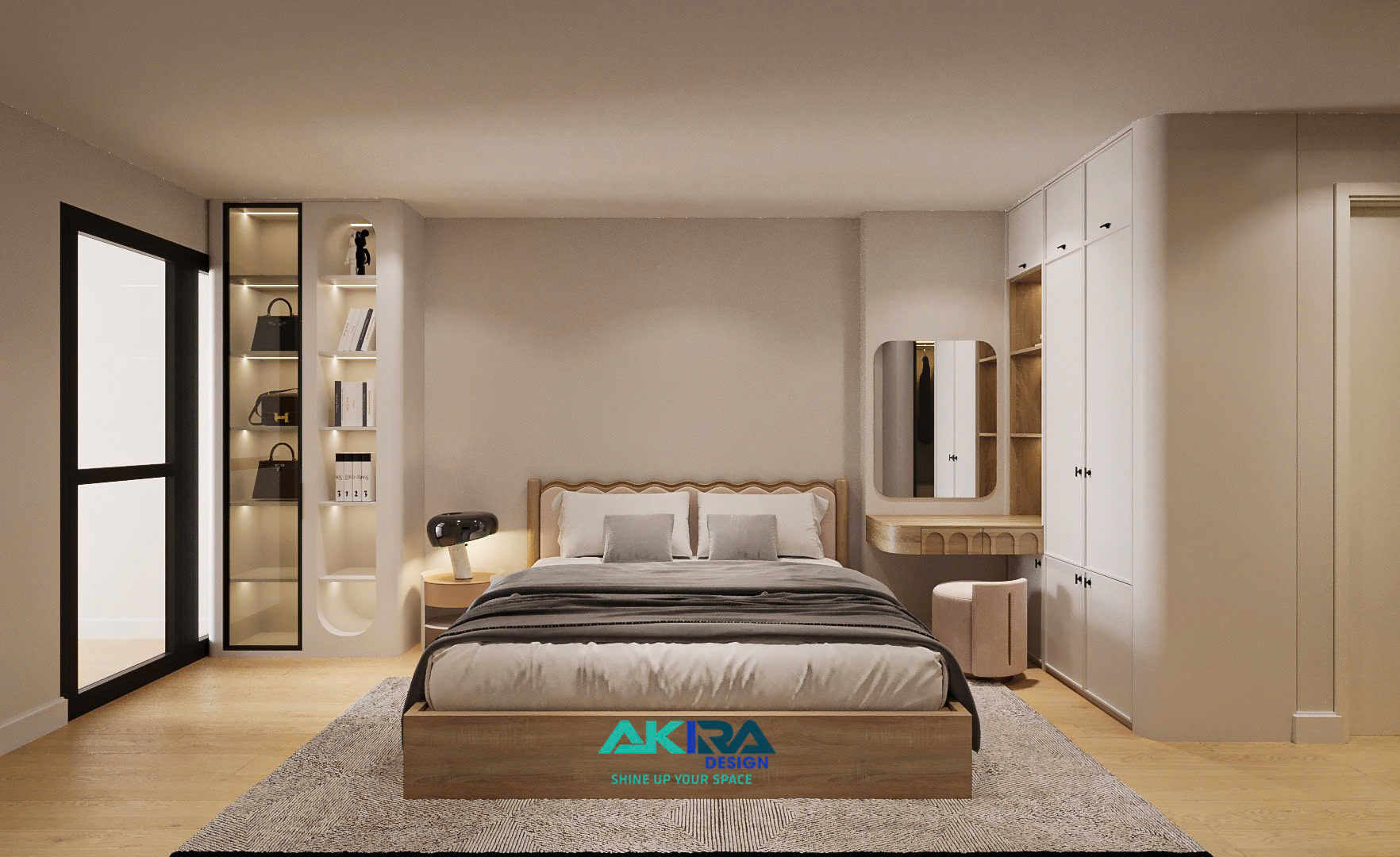 Thiết Kế Nội Thất Phòng Ngủ Chung Cư An Bình – Akira Design