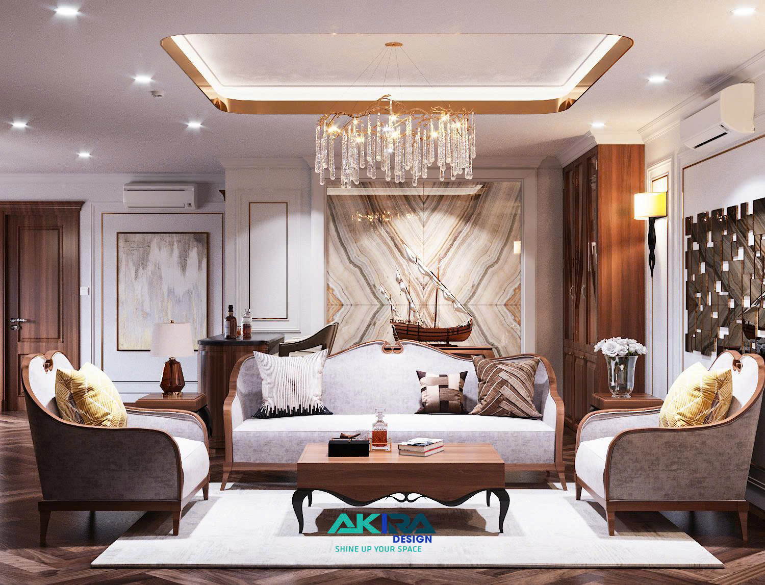 Thiết Kế Nội Thất Chung Cư Vimeco 80m2 , KĐT Trung Hòa, Cầu Giấy